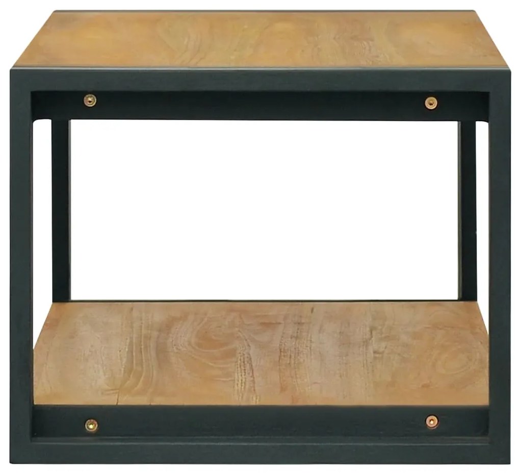 Dulap de baie suspendat, 90x45x35 cm, lemn masiv de tec Maro si negru, 90 x 45 x 35 cm, 1