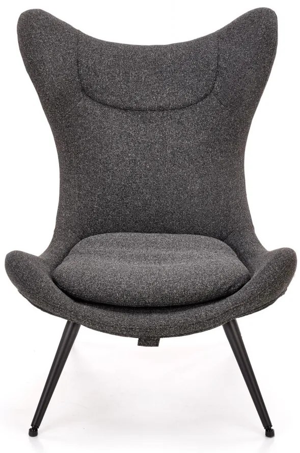 Fotoliu Atlantis antracit/negru H106 cm
