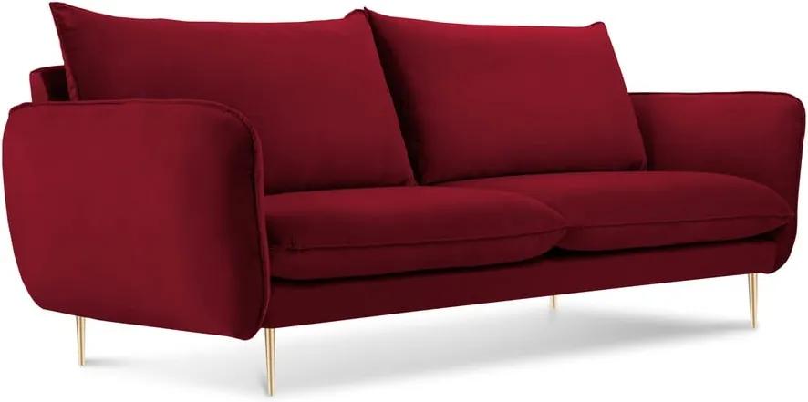 Canapea cu tapițerie din catifea Cosmopolitan Design Florence, roșu, 160 cm