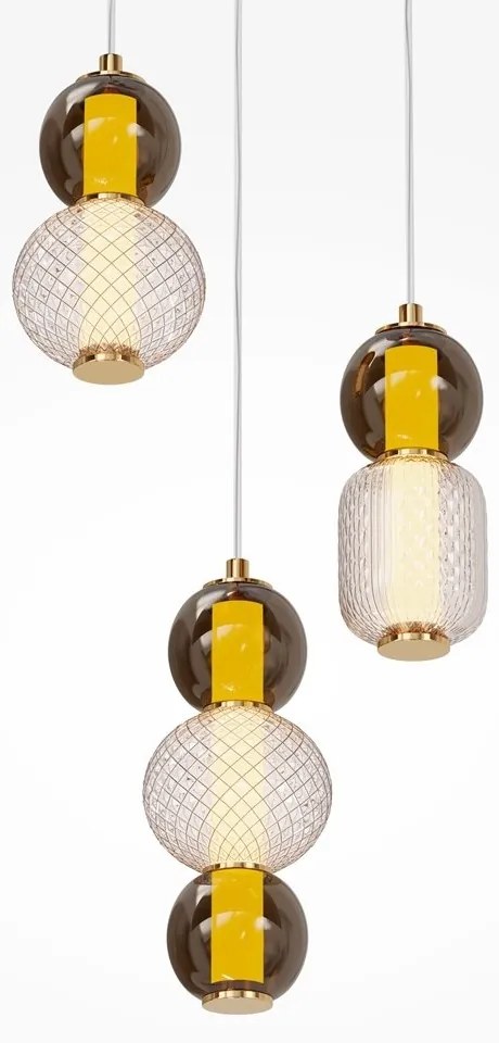 Lustra LED suspendata design modern decorativ Drop 3L auriu