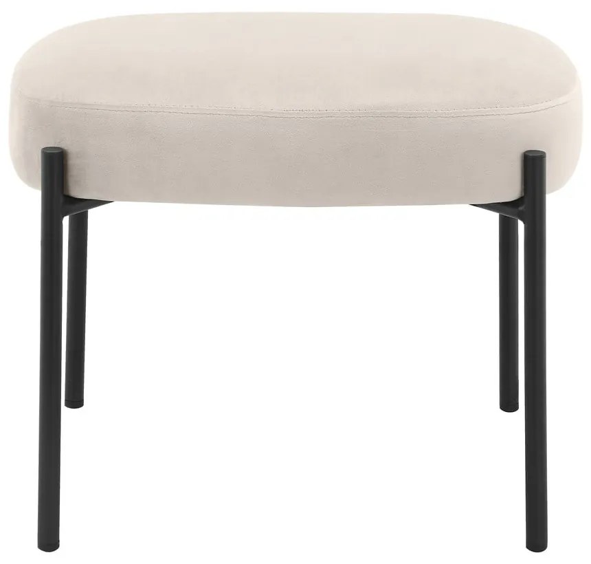 Fotoliu cu taburet crem cu tapițerie din catifea Jerry – Støraa