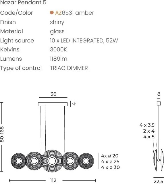 Lustra moderna suspendata LED NAZAR 5