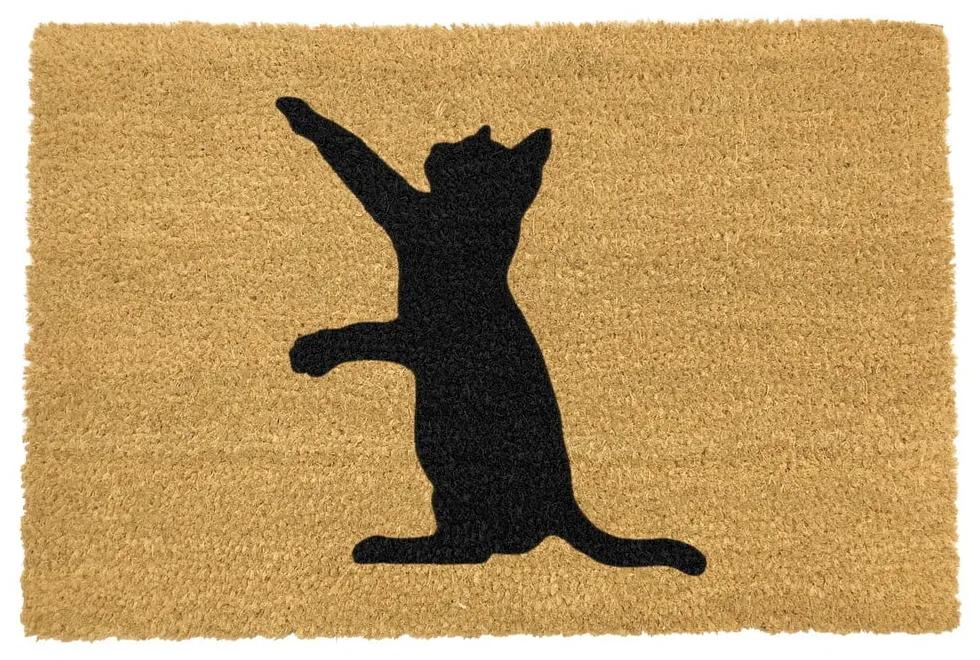 Covoraș intrare din fibre de cocos Artsy Doormats Cat, 40 x 60 cm