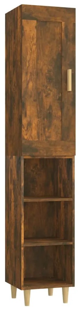 3115489 vidaXL Dulap înalt, stejar fumuriu,35x34x180 ， lemn compozit