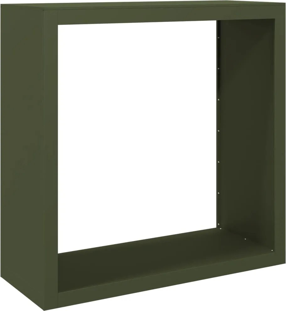 vidaXL Rastel pentru lemne de foc, verde, 100x40x100 cm, oțel