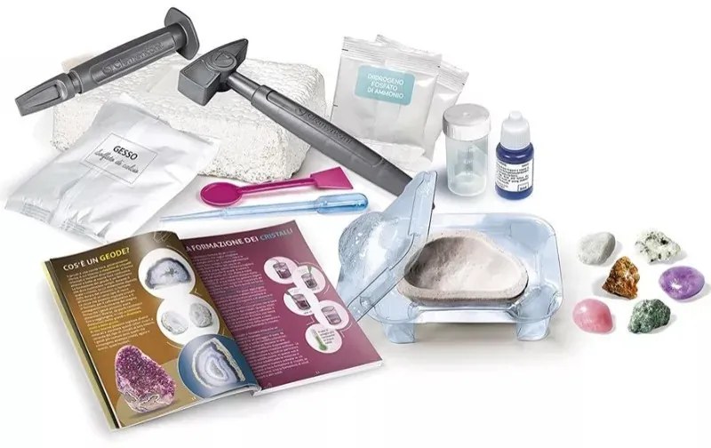 Colorat Science Set științific cu minerale și geode Clementoni