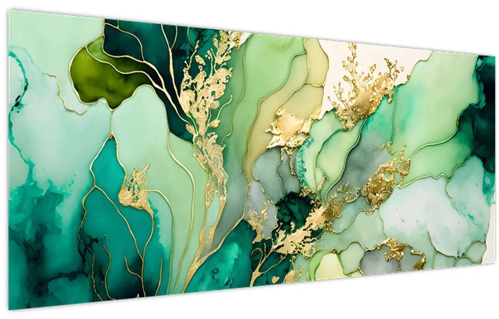 Tablou - Abstractizare verde (120x50 cm)