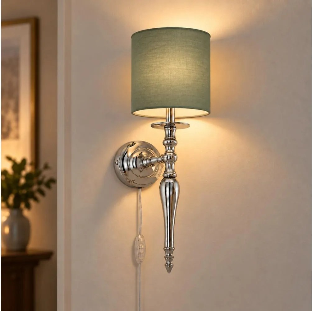 BRILAGI - Lampă de perete NUBILA 1xE27/60W/230V crom lucios/verde