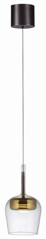 Pendul LED Smart cu Telecomanda, CCT, Sticla, Auriu, Q-KON