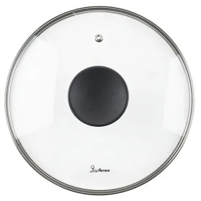 Oala cu capac din sticla Luigi Ferrero Prima FR-2245D, 22x13 cm, 4.5 l, Acoperire antiaderenta cu efect de marmura, Inductie, Albastru