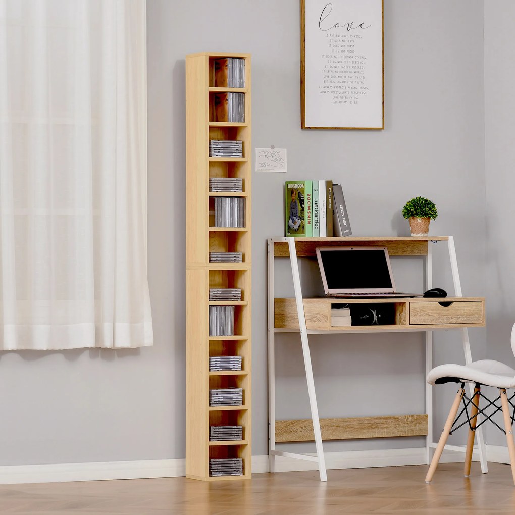 Homcom Set de 2 Rasteluri Mobilier 6 Rafturi in Lemn MDF 21X19.2X88.3cm