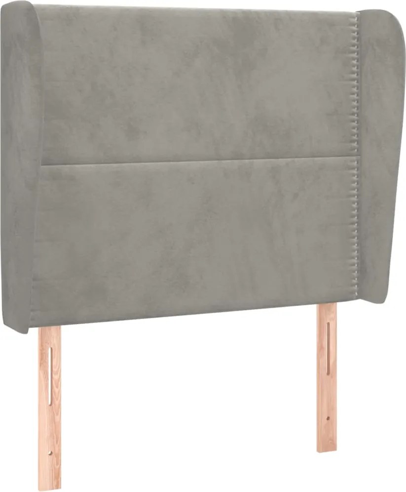 vidaXL Tăblie de pat cu aripioare gri deschis 83x23x118/128 cm catifea