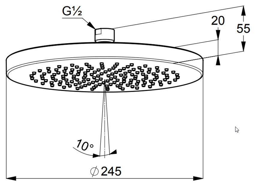 Palarie dus rotunda crom O 245 mm Kludi A-QA 6651105-00 Ø 245 mm