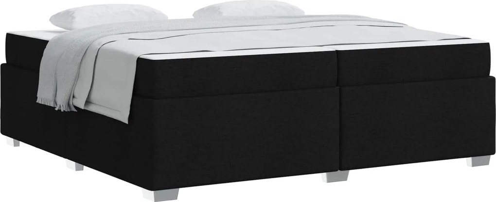 vidaXL Cadru de pat cu saltea Negru 200 x 200 cm țesătură