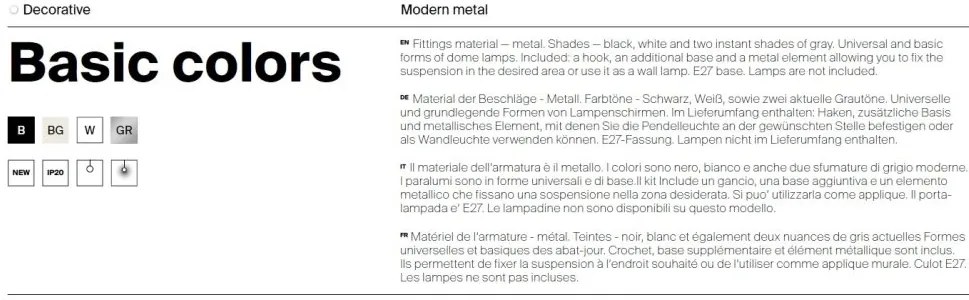 Lustra/Pendul metalic Basic D-35cm gri