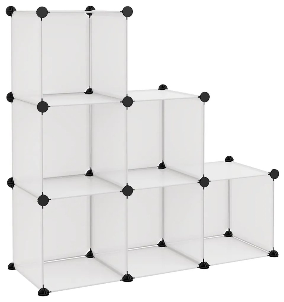 Organizator cub de depozitare, 6 cuburi, transparent, PP 1, Transparent, 94.5 x 31.5 x 93 cm, 94.5 x 31.5 x 93 cm, Transparent