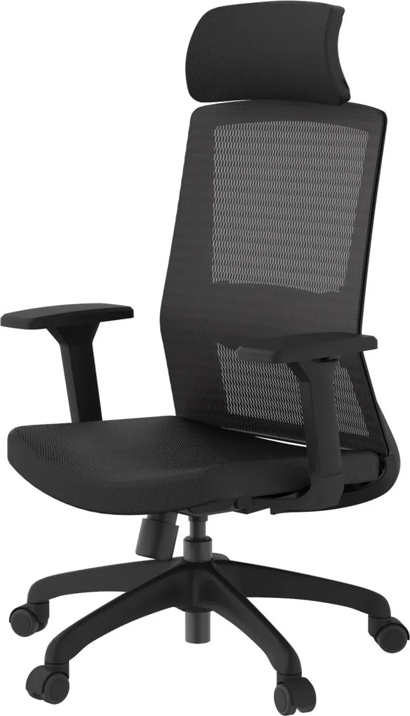 Scaun ergonomic SIHOO M86C –Suport lombar și Cotiere reglabile, Tetieră reglabilă, Mecanism Synchro cu poziție de blocare, Spătar înalt din plasă respirabilă, Rotativ, Negru
