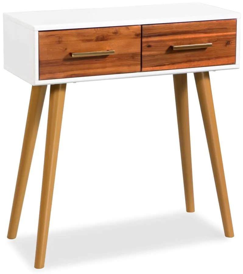 245738 vidaXL Masă consolă din lemn masiv de acacia, 70 x 30 x 75 cm