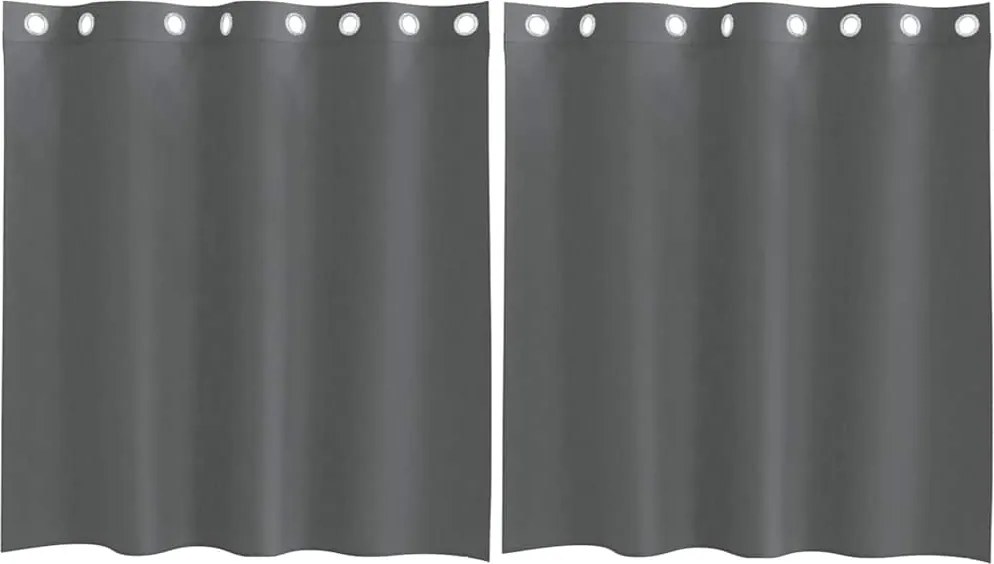 vidaXL Perdele Voile cu Oelii 2 buc Gri Inchis 140x140 cm