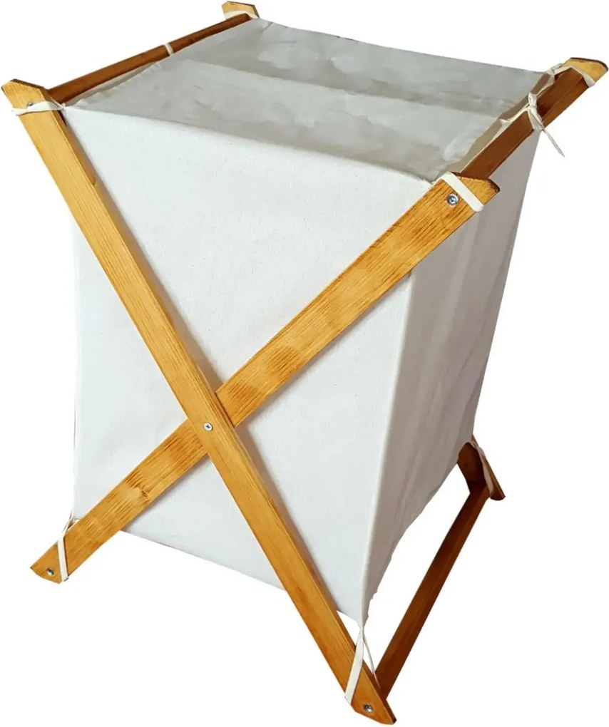 Cos depozitare pliabil 35×45×75 cm – natur/alb, Organize