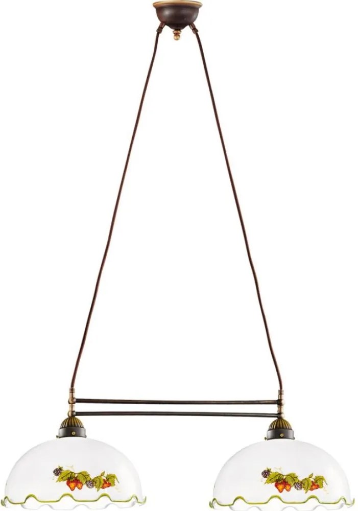 Kolarz 731.82.114 - Lustră pe cablu NONNA 2xE27/75W/230V bordo/căpșuni