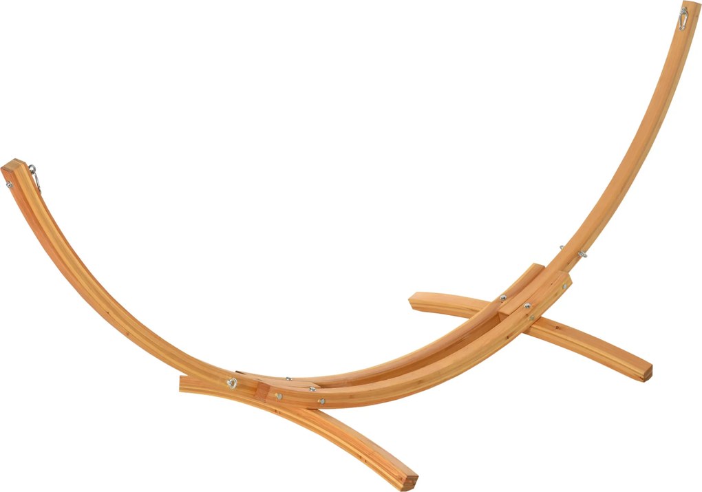 Outsunny Suport pied de hamac structură solidă din lemn de pin greutate maximă 120 Kg dim. 325L x 120l x 118H cm lemn natural | Aosom Romania