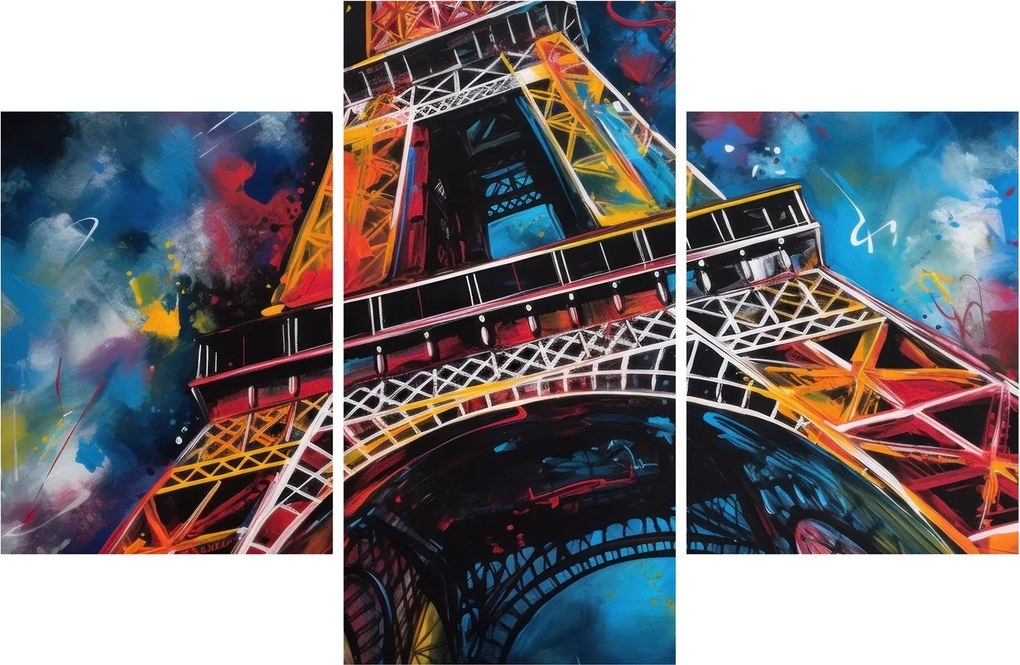 Tablou - Pictură a Turnului Eiffel II. (90x60 cm)