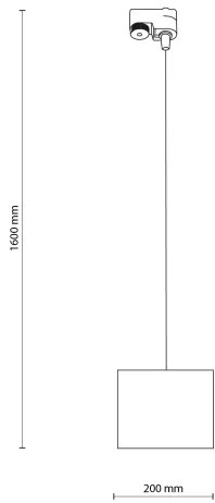 Lustră pe cablu pentru sistem de șină TRACER 1xE27/15W/230V d. 20 cm negru/maro