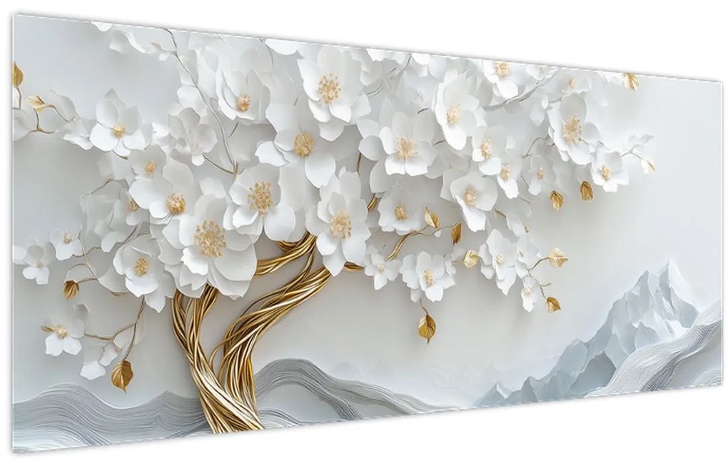 Tablou – Arborele vieții 3D elegant (120x50 cm)