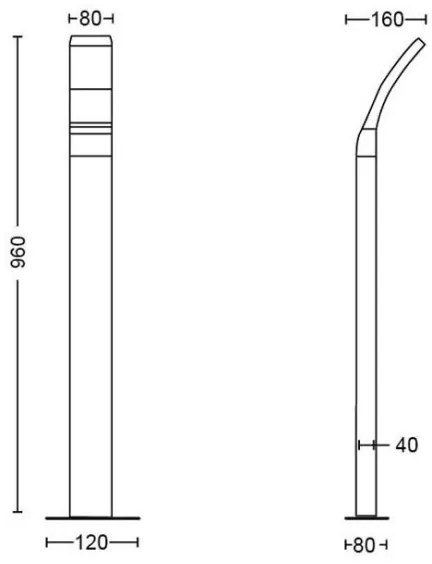Lampă LED de exterior SPLAY LED/12W/230V 2700K 96 cm IP44 Philips