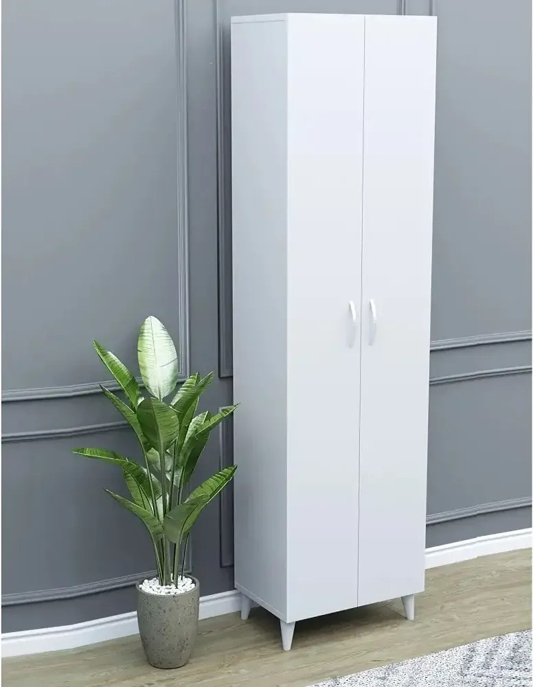 Dulap multifunctional cu 8 rafturi culoare alb185x49x32 cm