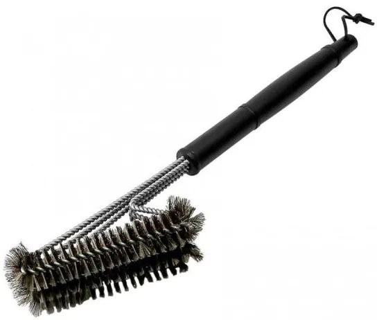 Perie pentru curatat gratar, grill, inox, sarma, 3 straturi, 44x7x9 cm