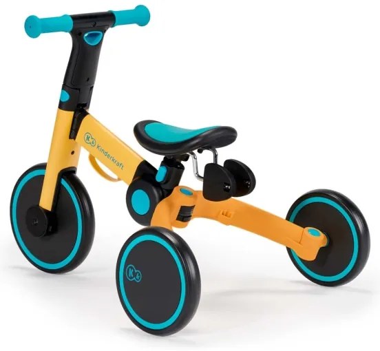 KINDERKRAFT 3în1 tricicletă pentru copii 4TRIKE galben/turcoaz