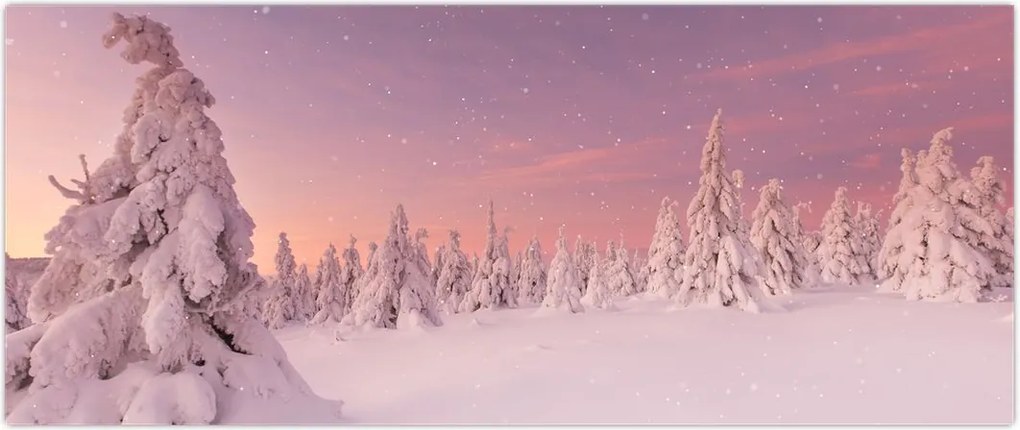 Tablou - Copaci sub așternut de zăpadă (120x50 cm)