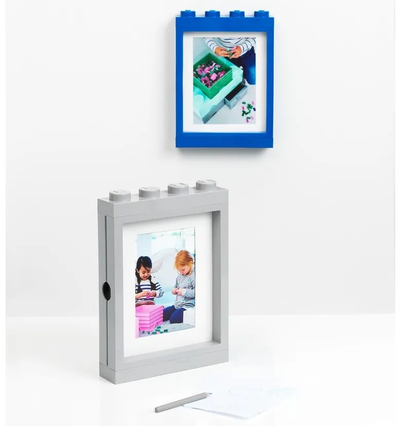 Ramă foto LEGO®, 19,3 x 26,8 cm, albastru
