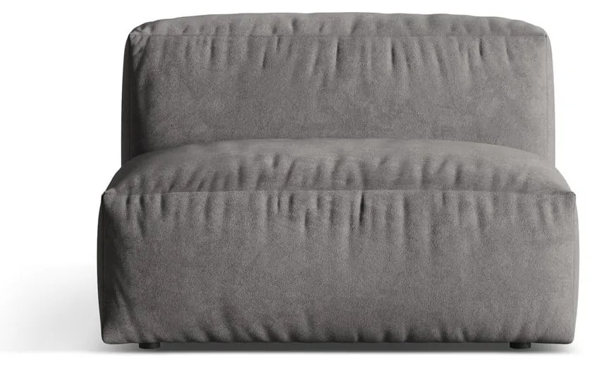 Modul pentru canapea modulară gri cu tapițerie din catifea (de mijloc) Martina – Micadoni