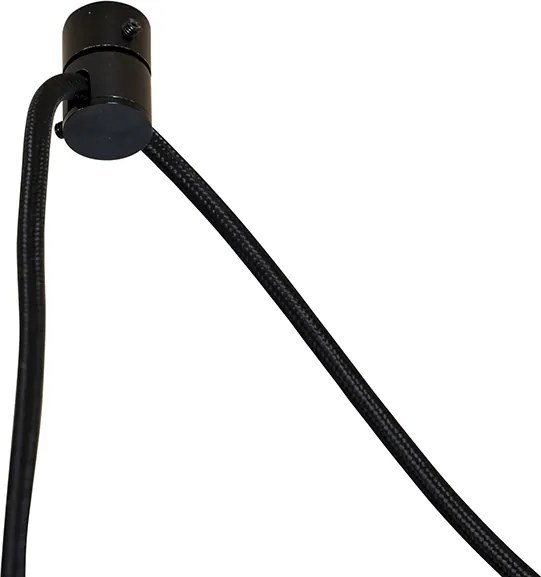 Lampă suspendată neagră cu abajur maro bej 35cm 3 lumini - Cava