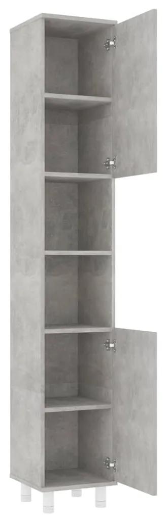 Set mobilier baie, 4 piece, gri beton, PAL Gri beton, 1