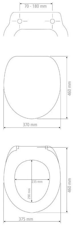 Capac WC 37,5 x 46 cm cu închidere automată Vorno – Wenko