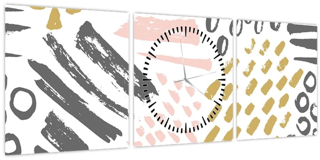 Tablou - Accidente vasculare cerebrale abstracte (cu ceas) (90x30 cm)