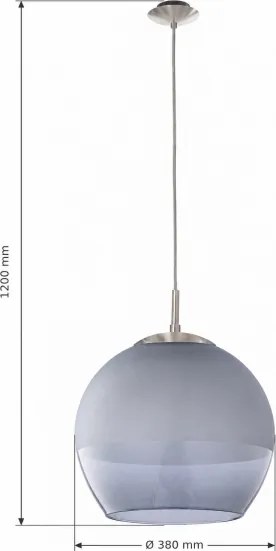 BRILAGI - LED Lustră pe cablu RETRO GLASS 1xE27/60W/230V crom mat/gri fumuriu