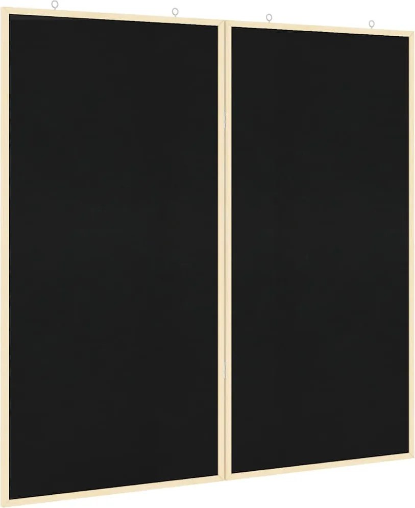 vidaXL Tablă de Anunțuri Negru 80 x 80 x 1.4 cm Lemn masiv de pin