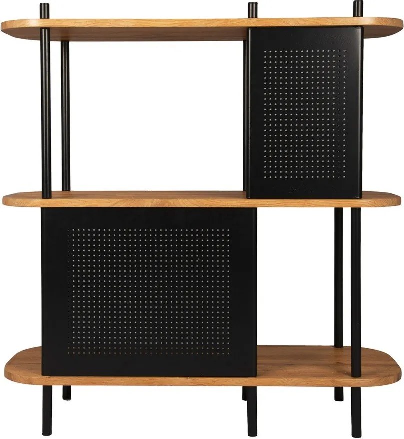 Etajeră din oțel Leitmotiv Sole, 80 x 83,5 cm, negru