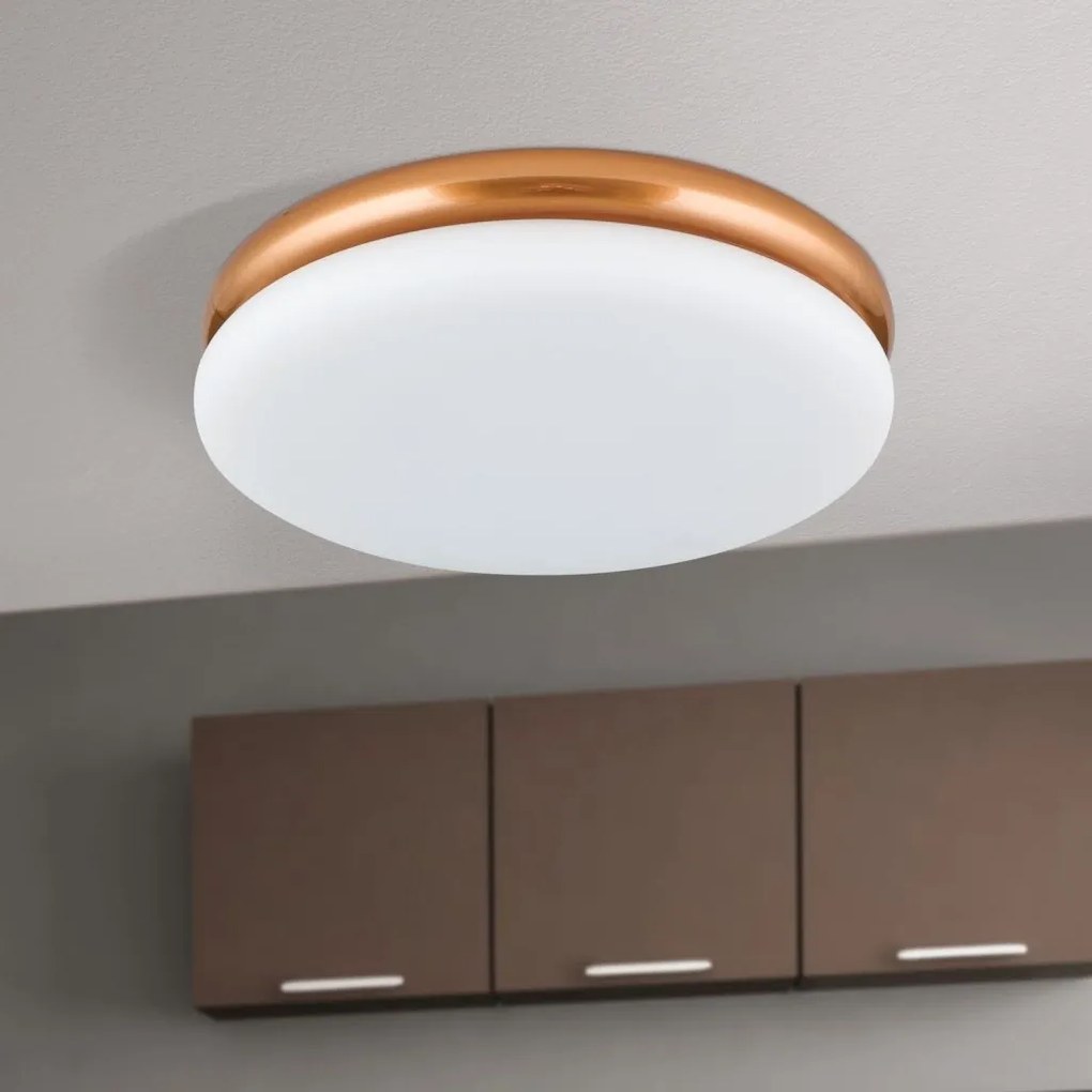 Plafoniera LED design circular JAMES D-32cm cupru/opal