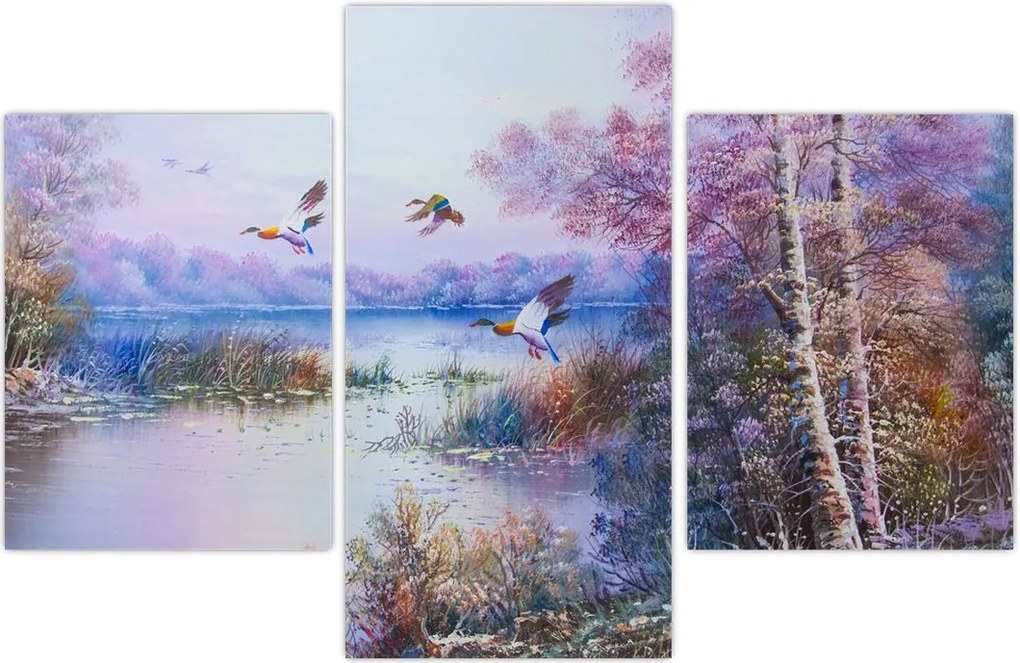 Tablou - Sosirea toamnei, pictură în ulei (90x60 cm)