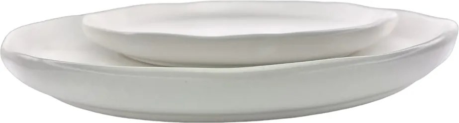Farfurie Mare NOVUM alb mat Milk Foam 26cm (gresie ceramica glazurata manual)