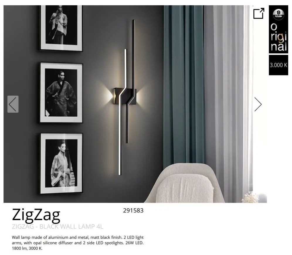 Aplica LED design liniar modern minimalist ZigZag