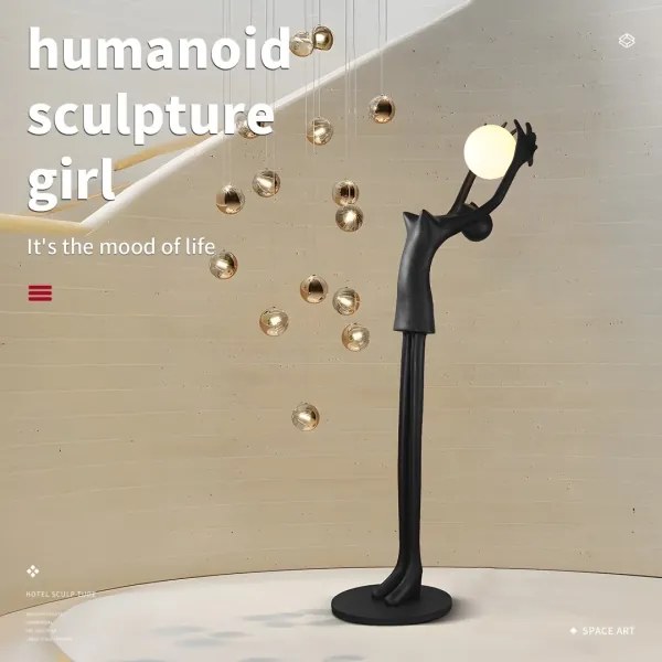 Immax 08812XL - Lampă de podea SILUETTE 1xE27/25W/230V 210 cm Human Girl