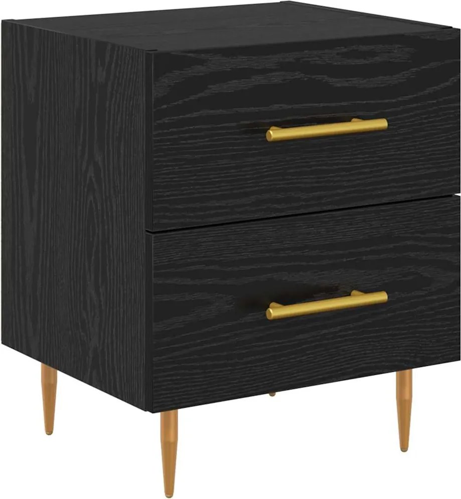 vidaXL Dulap de noapte Stejar Negru 40 x 35 x 47,5 cm Lemn compozit