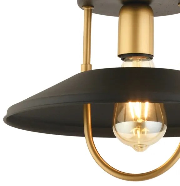 Lustră pe cablu 1xE27/40W/230V negru/auriu